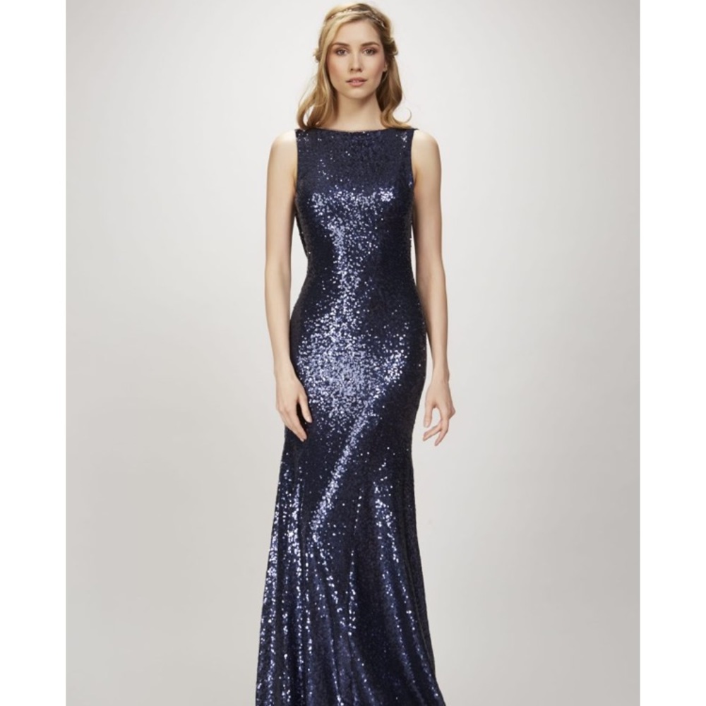 Theia Navy Sequin Gemma Dress - Picture 1 of 4